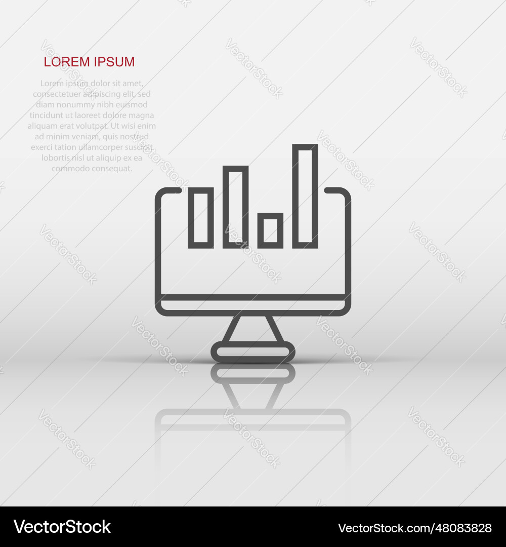 Website analytics icon in flat style seo data Website analytics icon in flat style seo data vector image