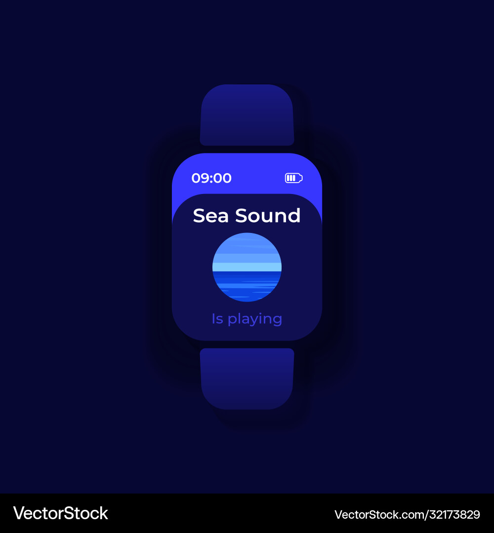 Audio player smartwatch interface template Audio player smartwatch interface template vector image
