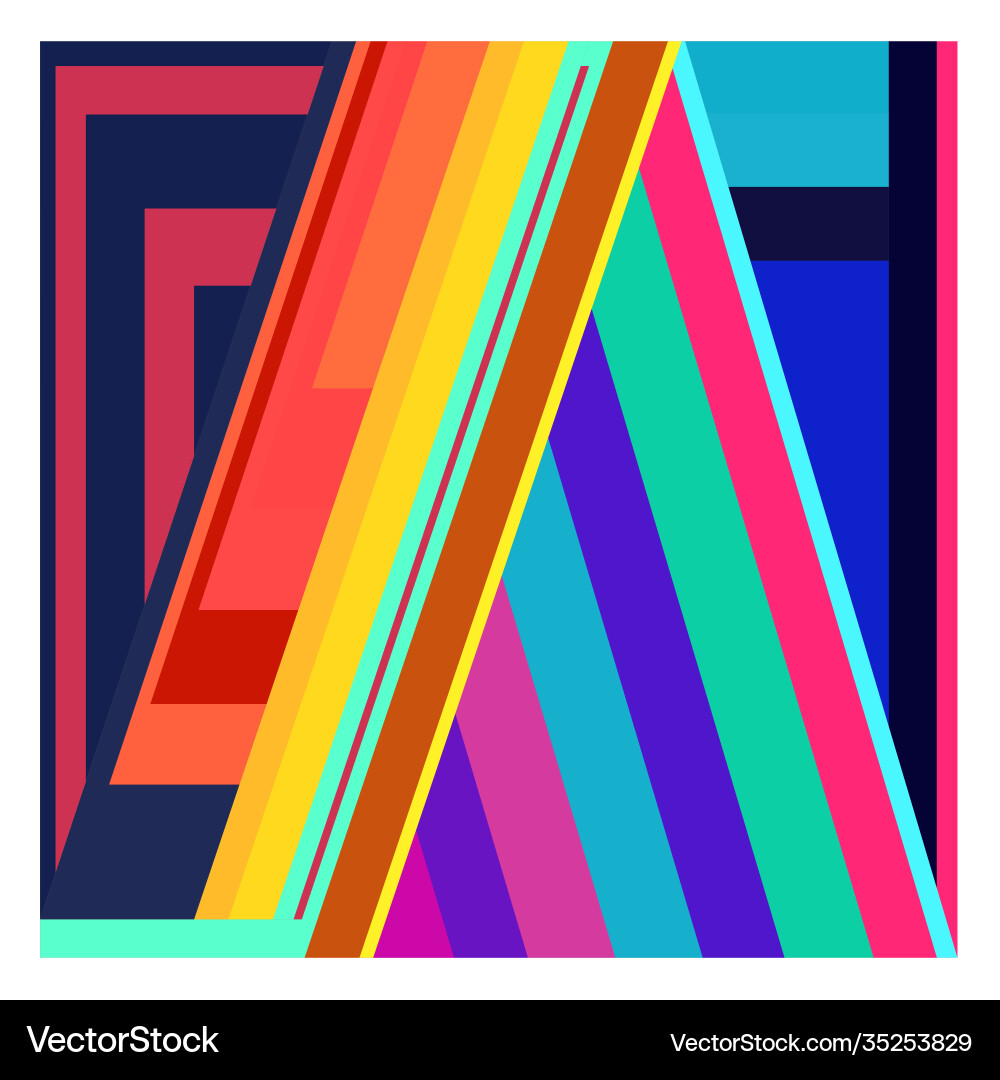 Colorful geometric and curve background pattern Vector Image