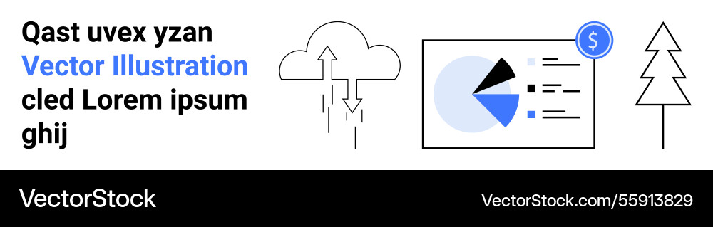 Data analysis chart cloud and tree elements Data analysis chart cloud and tree elements Vector Image