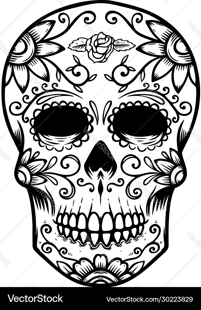 Day of the Dead Sugar Skull Vector Image