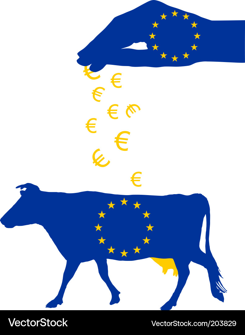 European Dairy Subsidies Vector Image