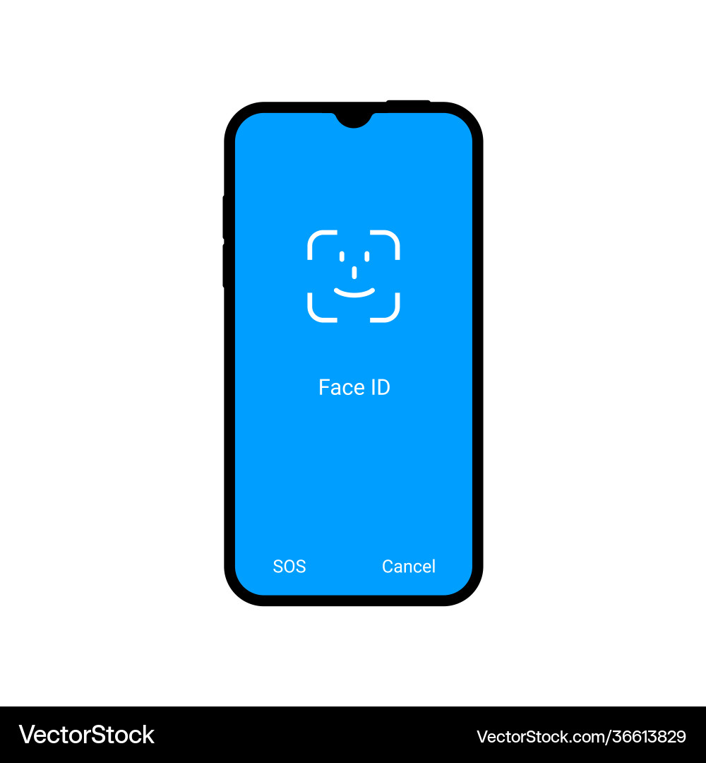 Face id facial recognition user verification Face id facial recognition user verification vector image
