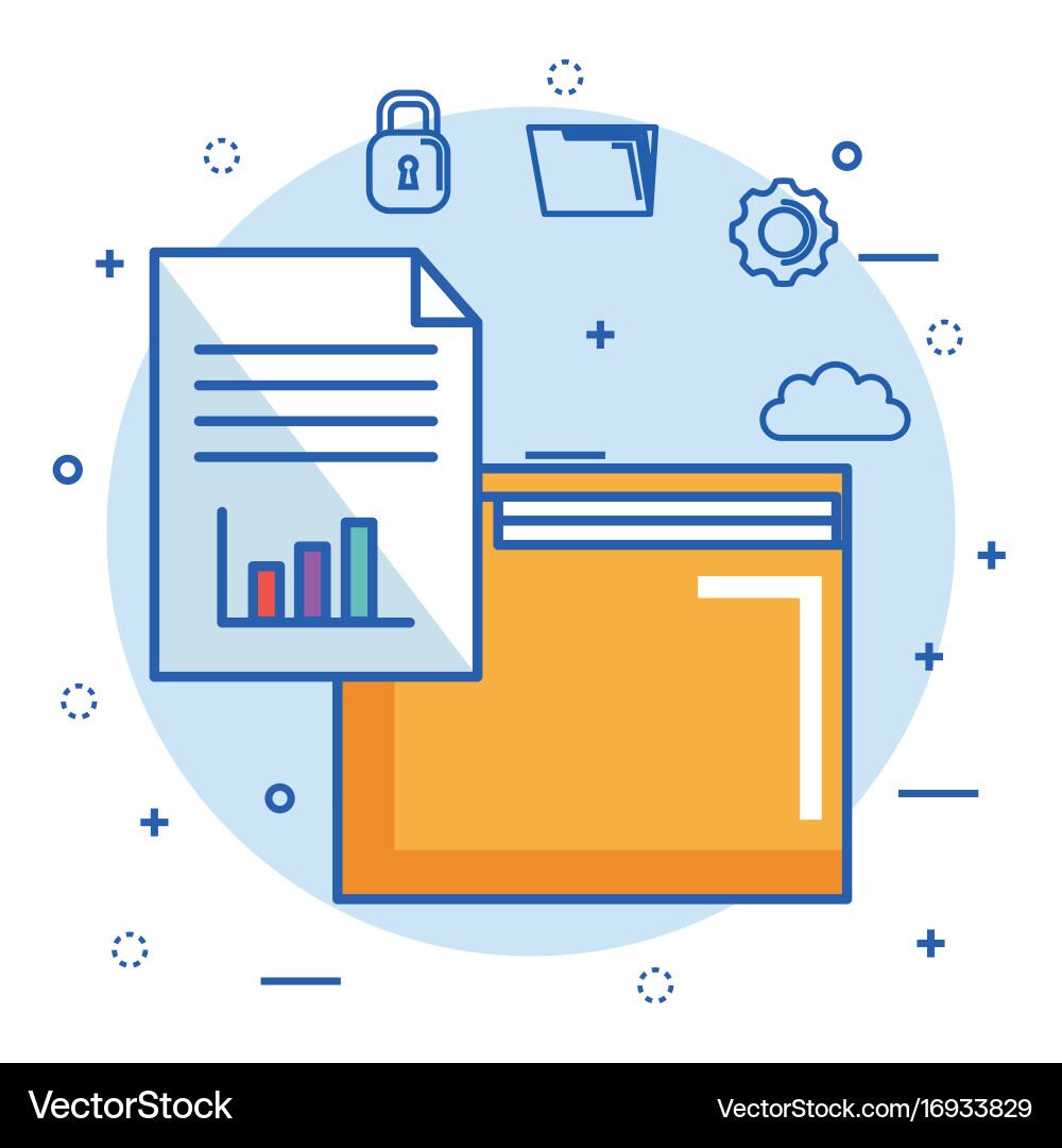 Folder file archive security cloud digital Vector Image