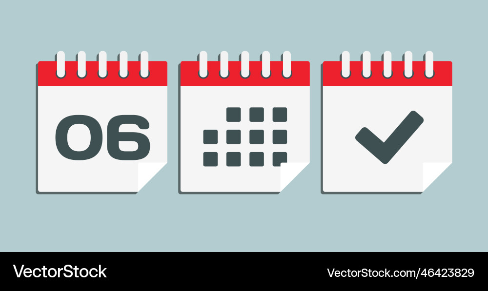 Icon page calendar - 6 day agenda done Icon page calendar - 6 day agenda done vector image