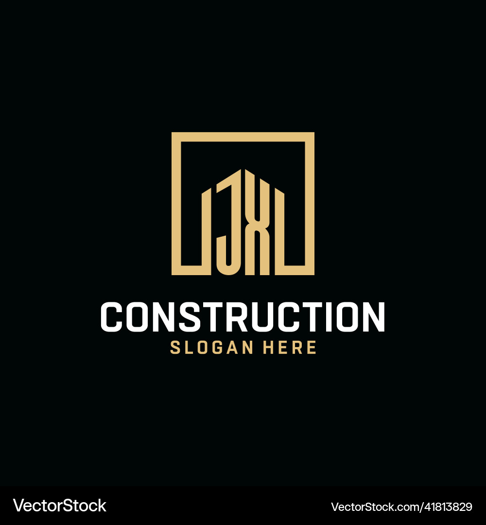 Jx initial monogram logo design with square shape Jx initial monogram logo design with square shape vector image