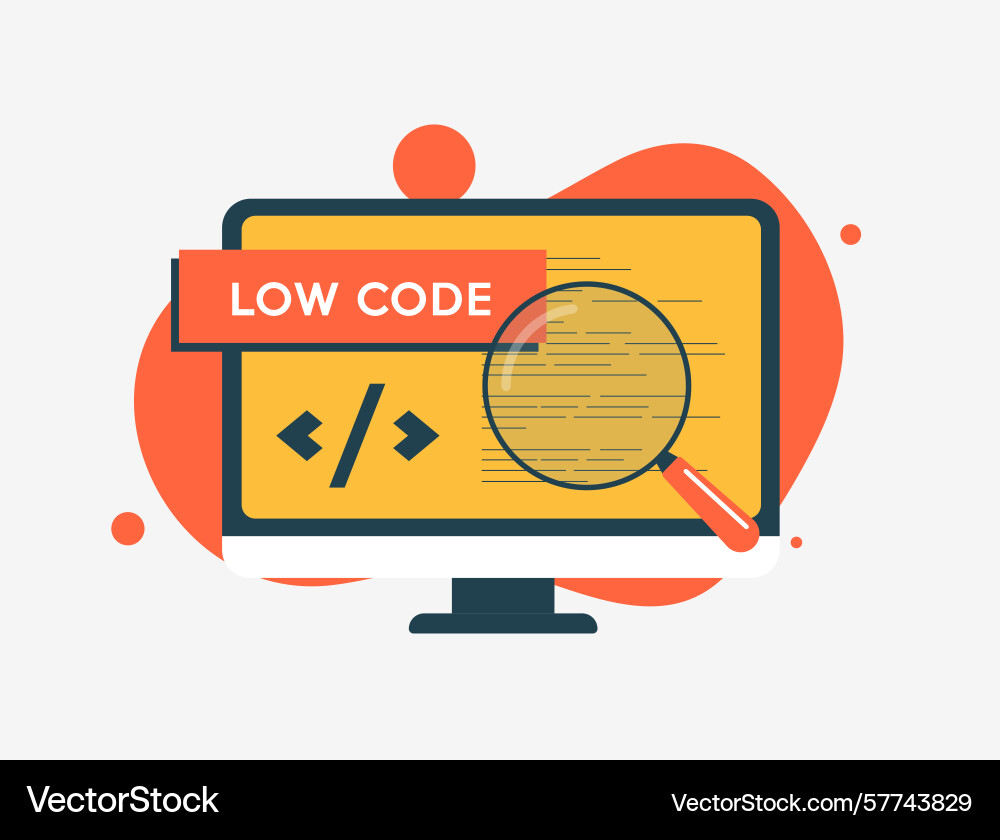 Low-code development platform simplifies software Low-code development platform simplifies software vector image