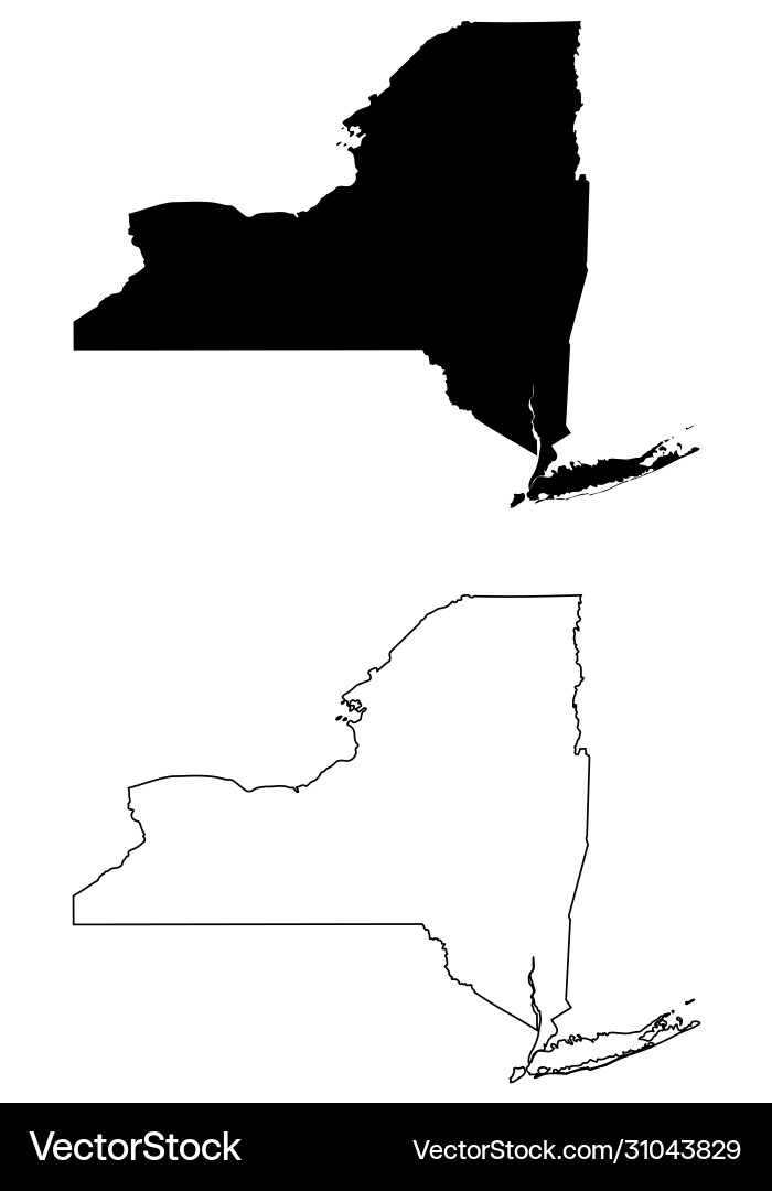 New York State Map vector image