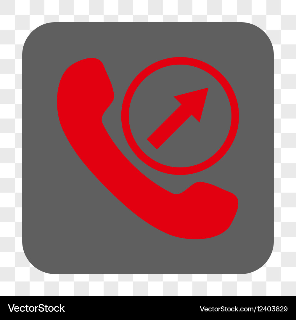 Outgoing call rounded square button vector image