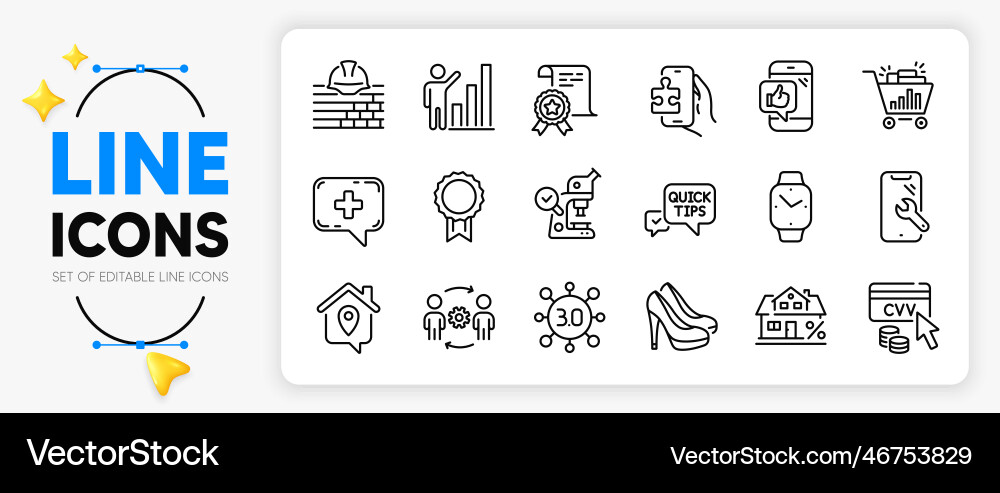 Puzzle game web3 and build line icons for web Puzzle game web3 and build line icons for web vector image