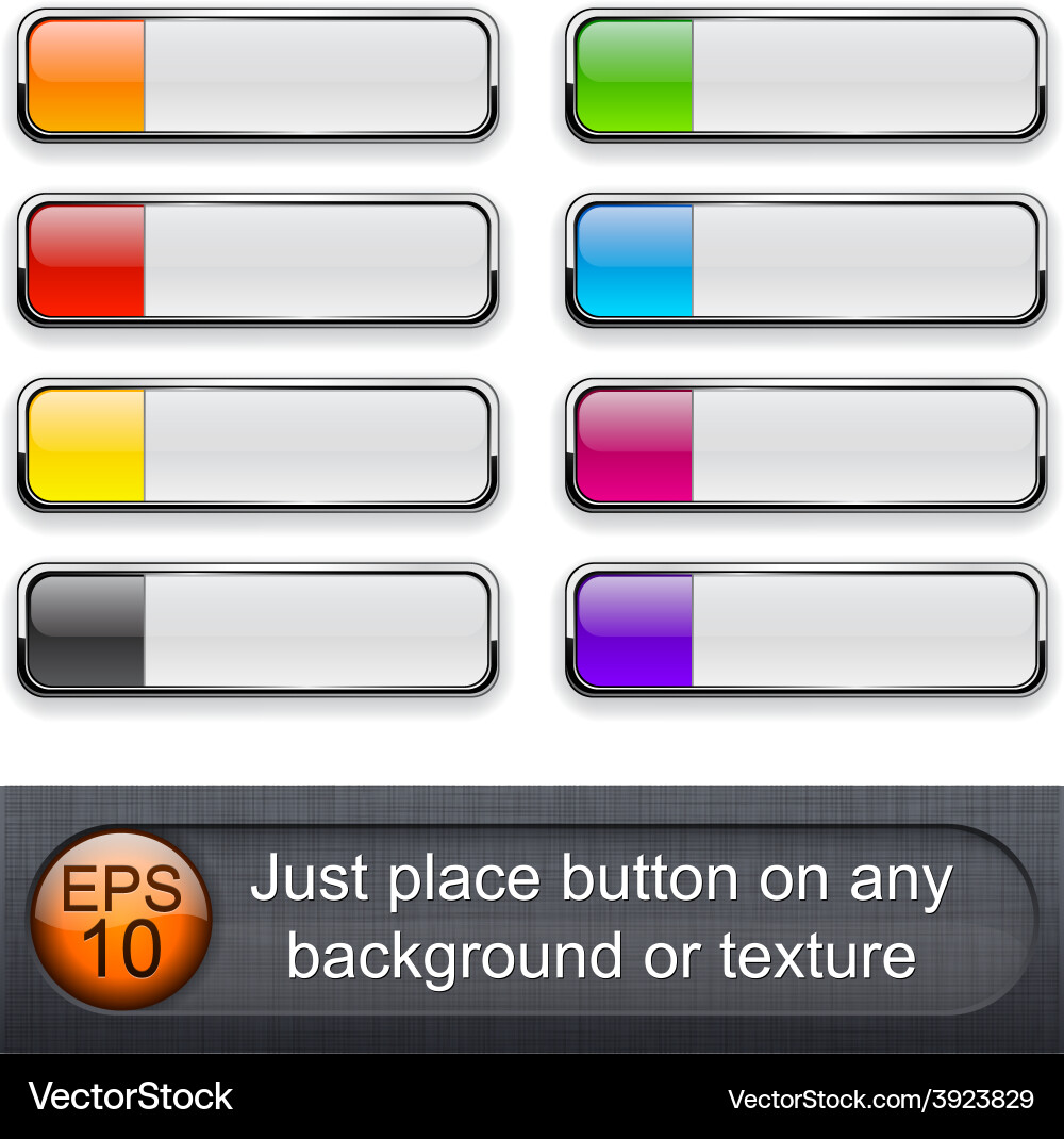 Rectangular glossy buttons vector image