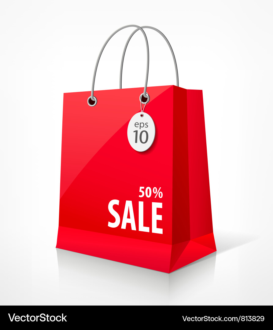 Red Shopping Bag Royalty Free Vector Image - VectorStock