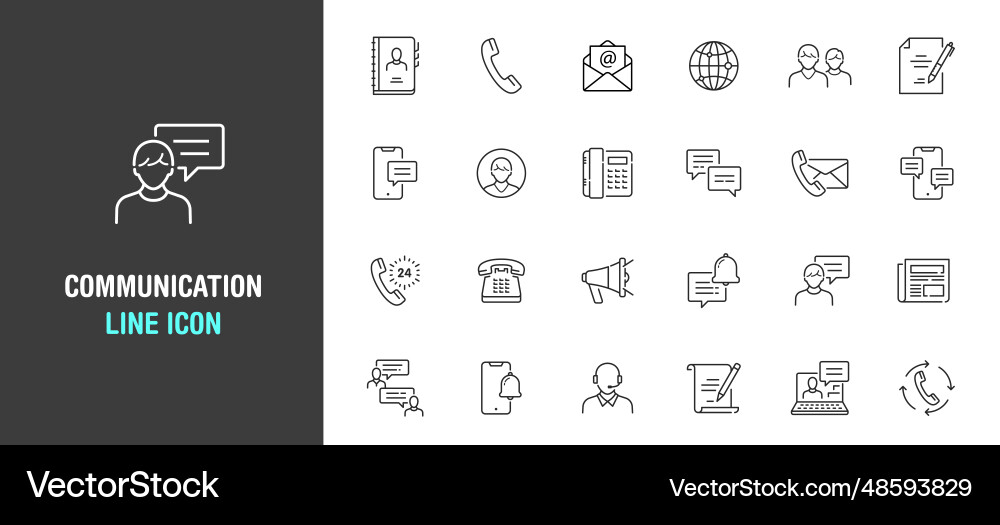 Simple set of communication line icon Simple set of communication line icon Vector Image