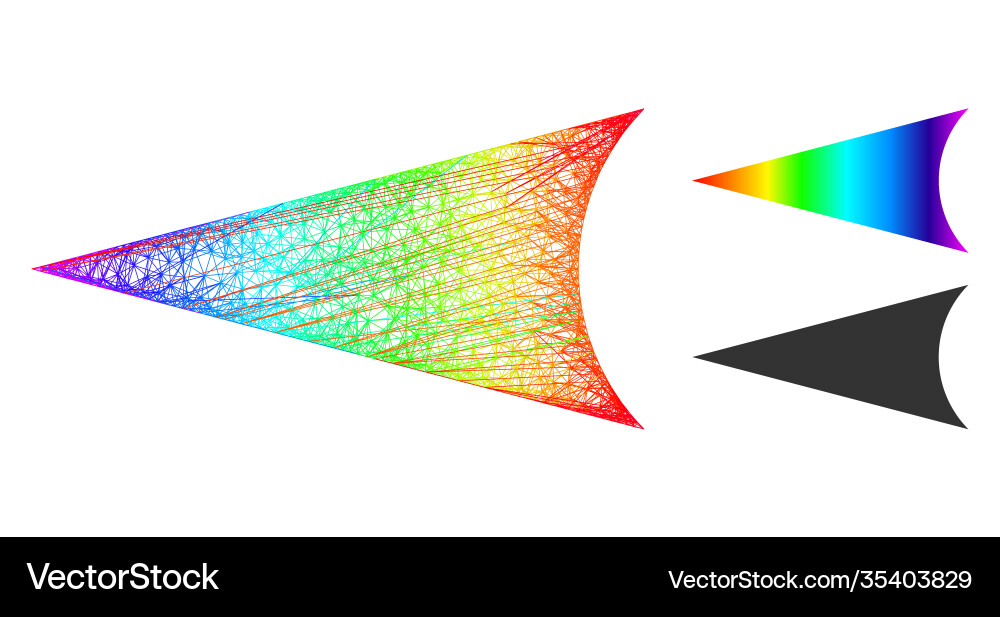 Spectrum net mesh gradient arrowhead left icon Spectrum net mesh gradient arrowhead left icon vector image
