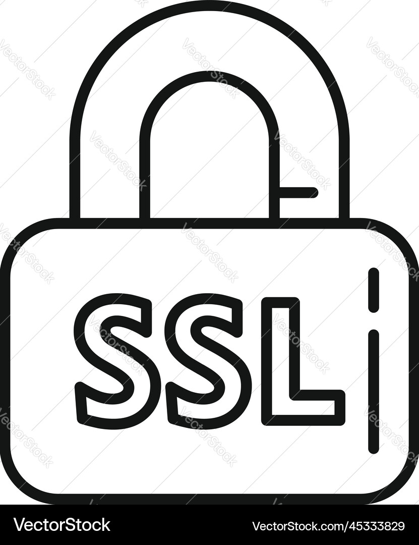 Ssl cipher icon outline lock code Ssl cipher icon outline lock code vector image