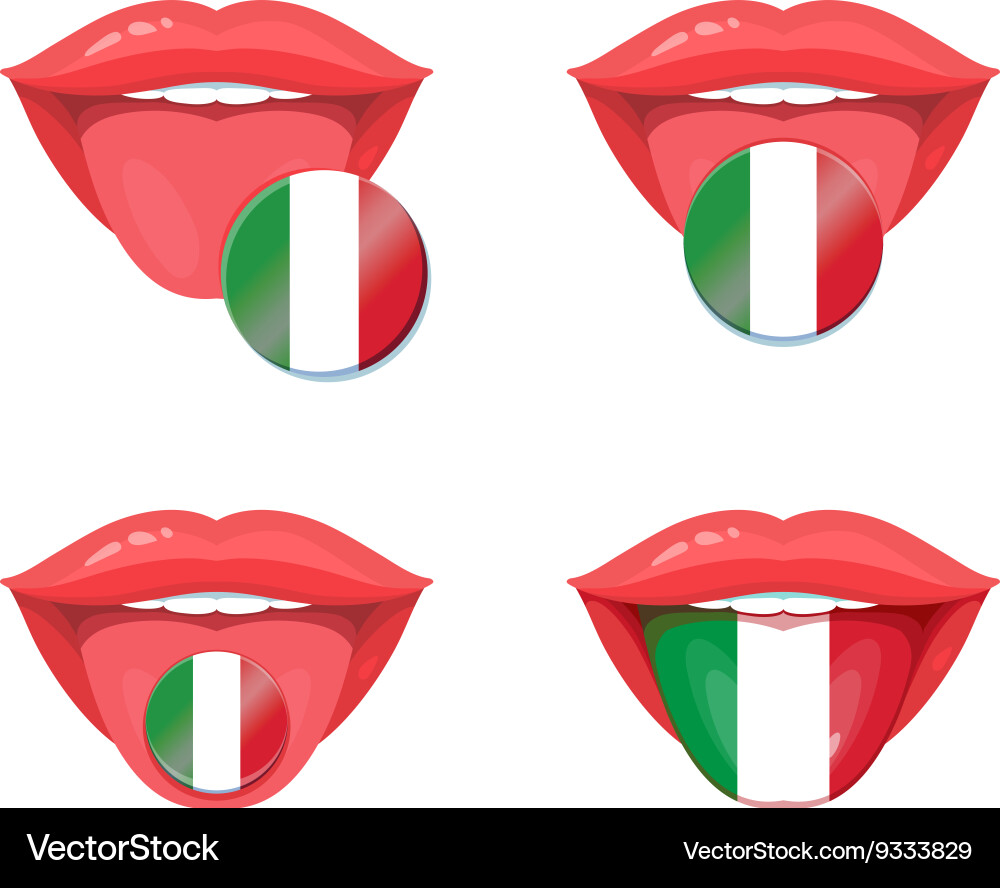 Tongue with flag design Vector Image