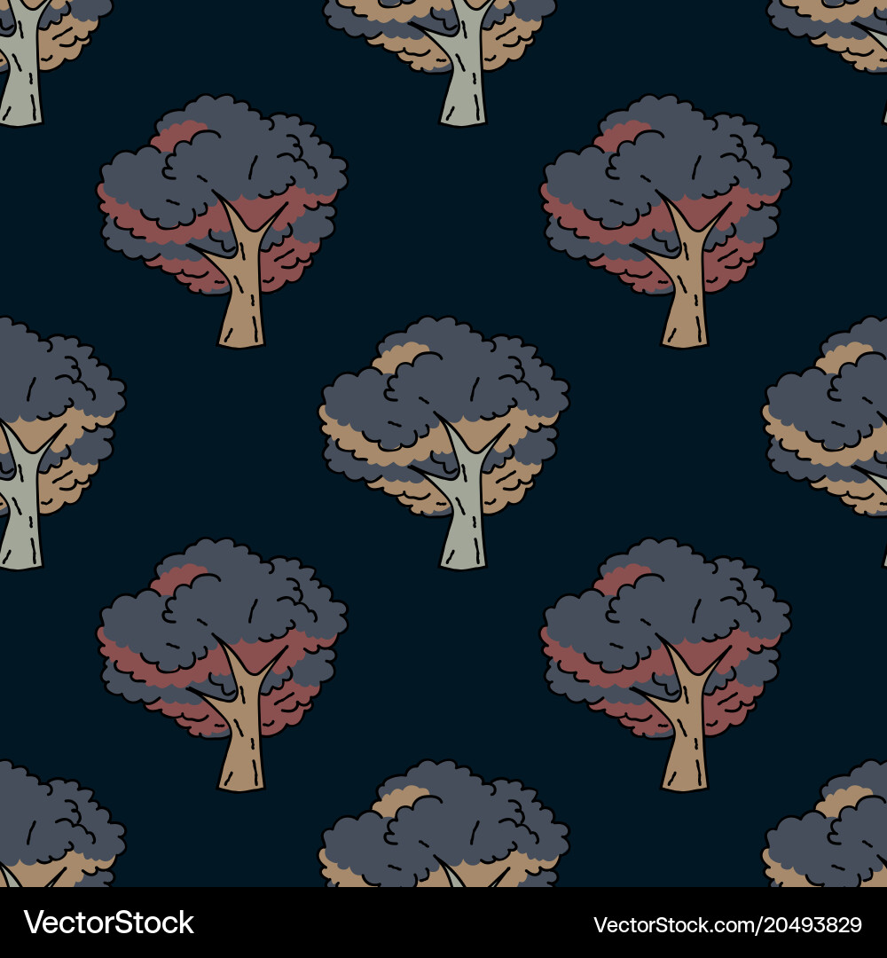 Trees seamless pattern vector image