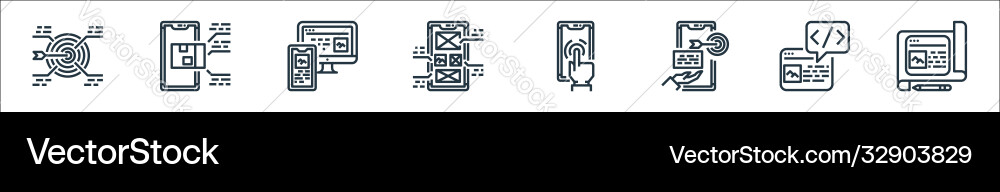 User experience line icons linear set quality User experience line icons linear set quality vector image