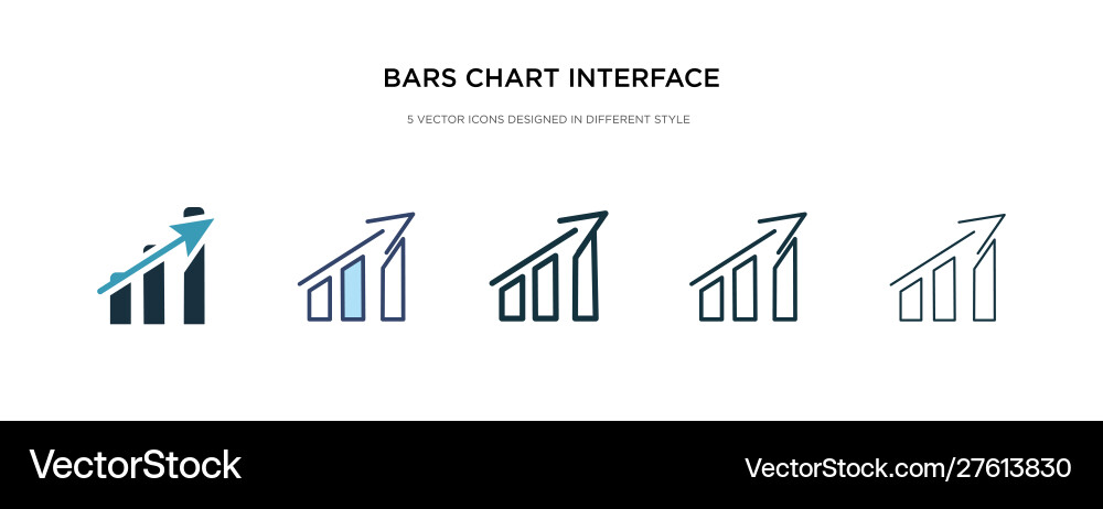 Bars chart interface ascending icon in different Vector Image
