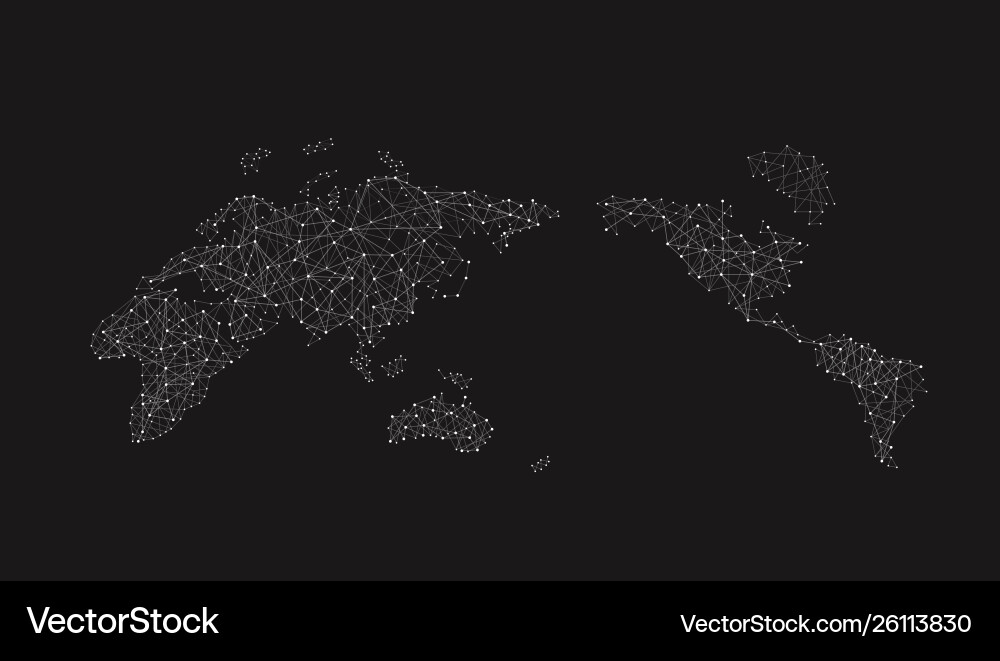 Cobweb network technology world map Cobweb network technology world map vector image