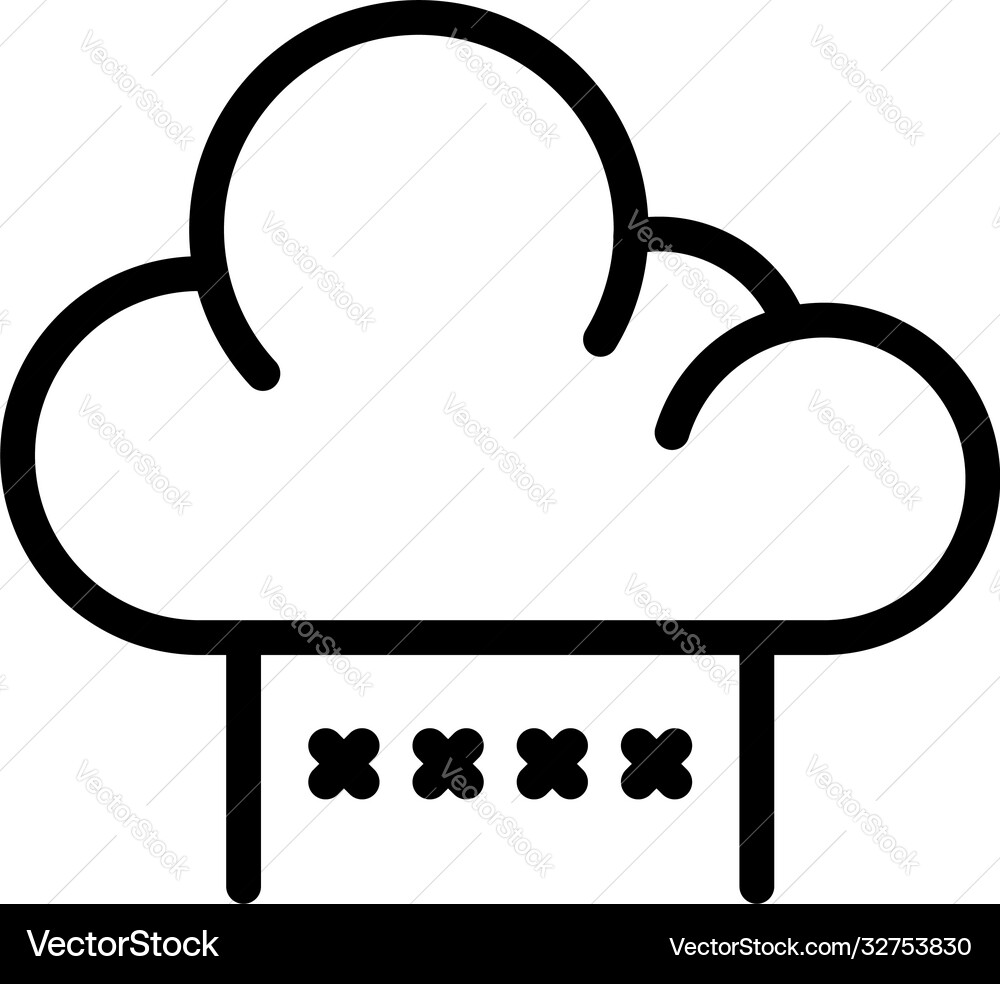 Data cloud authentication icon outline style Data cloud authentication icon outline style vector image