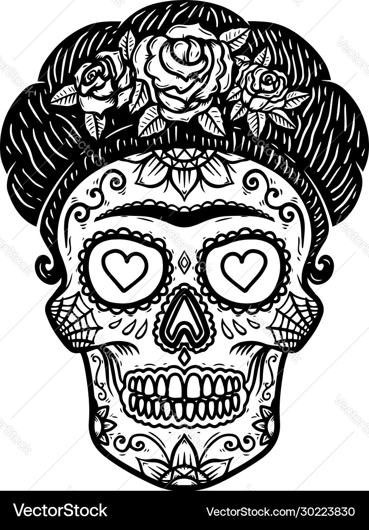 Day of the Dead Skull Vector Image