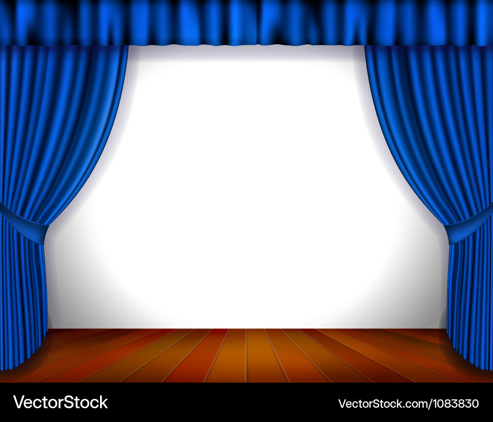 Elegant Blue Curtain Backdrop – Royalty-Free Vector | VectorStock, image size:1000x857