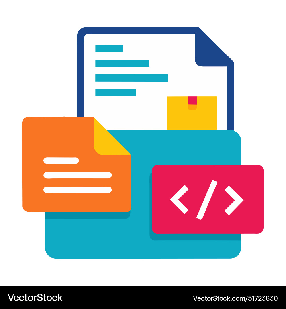 File in code flat on white background File in code flat on white background vector image