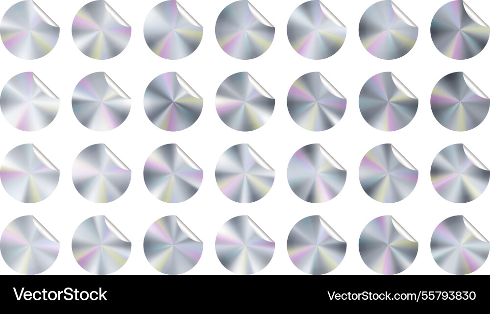 Hologram label sticker stamp silver metal circle Hologram label sticker stamp silver metal circle vector image