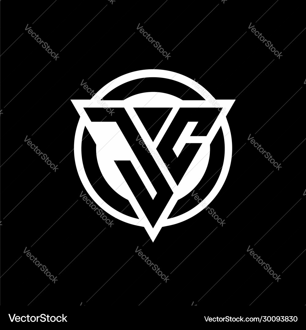 Jc logo with negative space triangle shape Vector Image