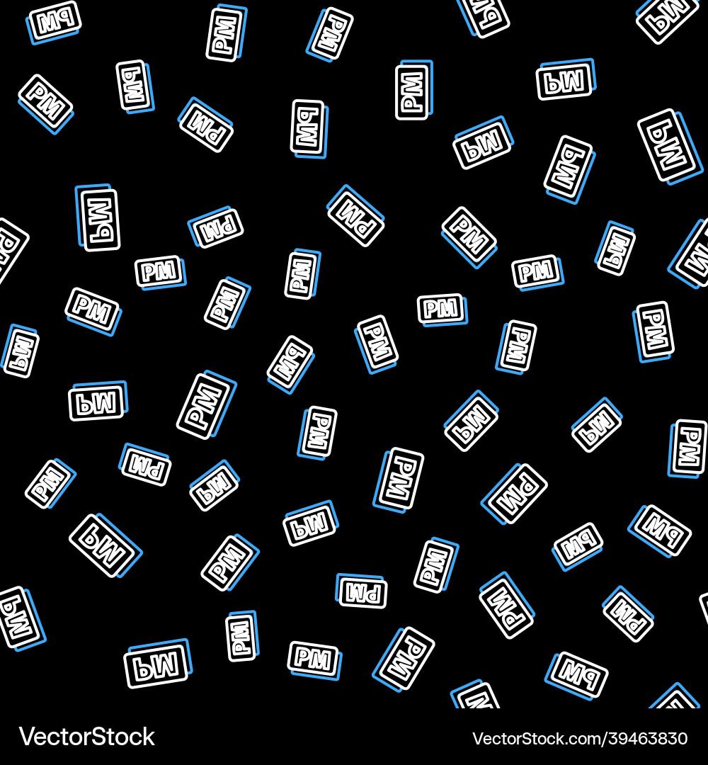 Line clock pm icon isolated seamless pattern Vector Image