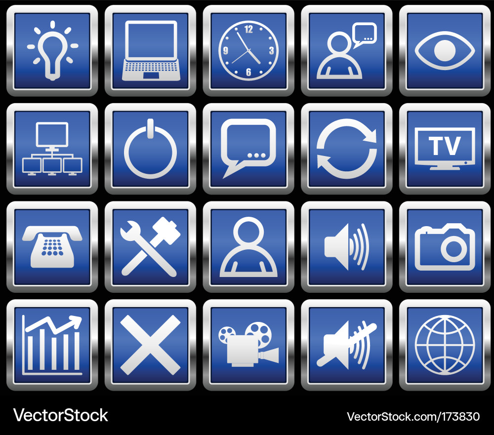 Modern Button Icons Set vector image