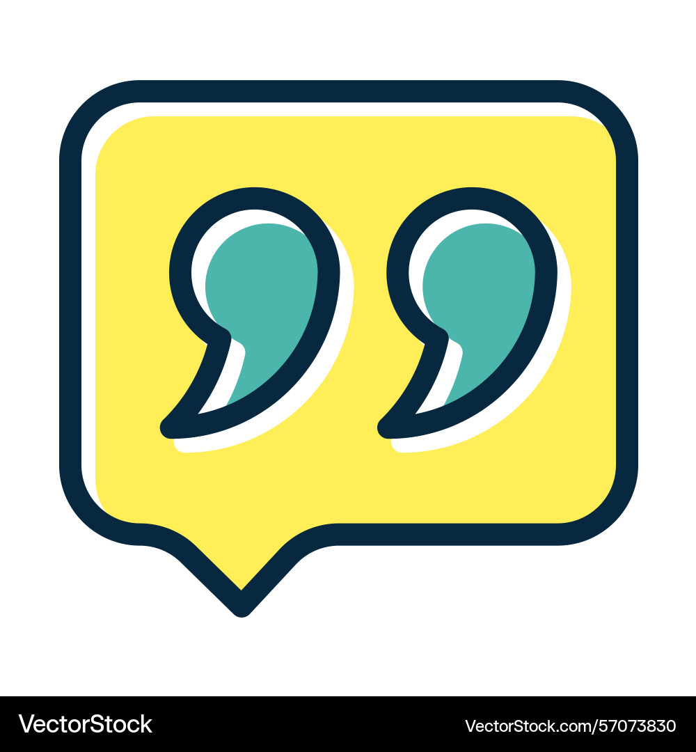 Quotation thick line filled dark colors icons Vector Image