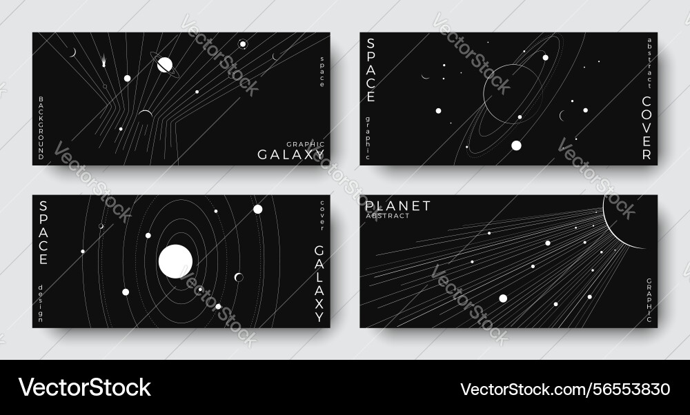 Set of abstract space horizontal backgrounds Set of abstract space horizontal backgrounds vector image