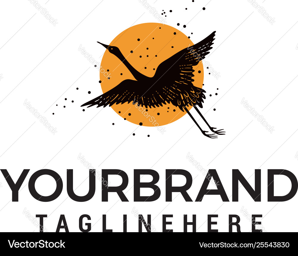 Swan fliegendes Sonnenlogo Design Vorlage Swan fliegendes Sonnenlogo Design Vorlage vektorbild