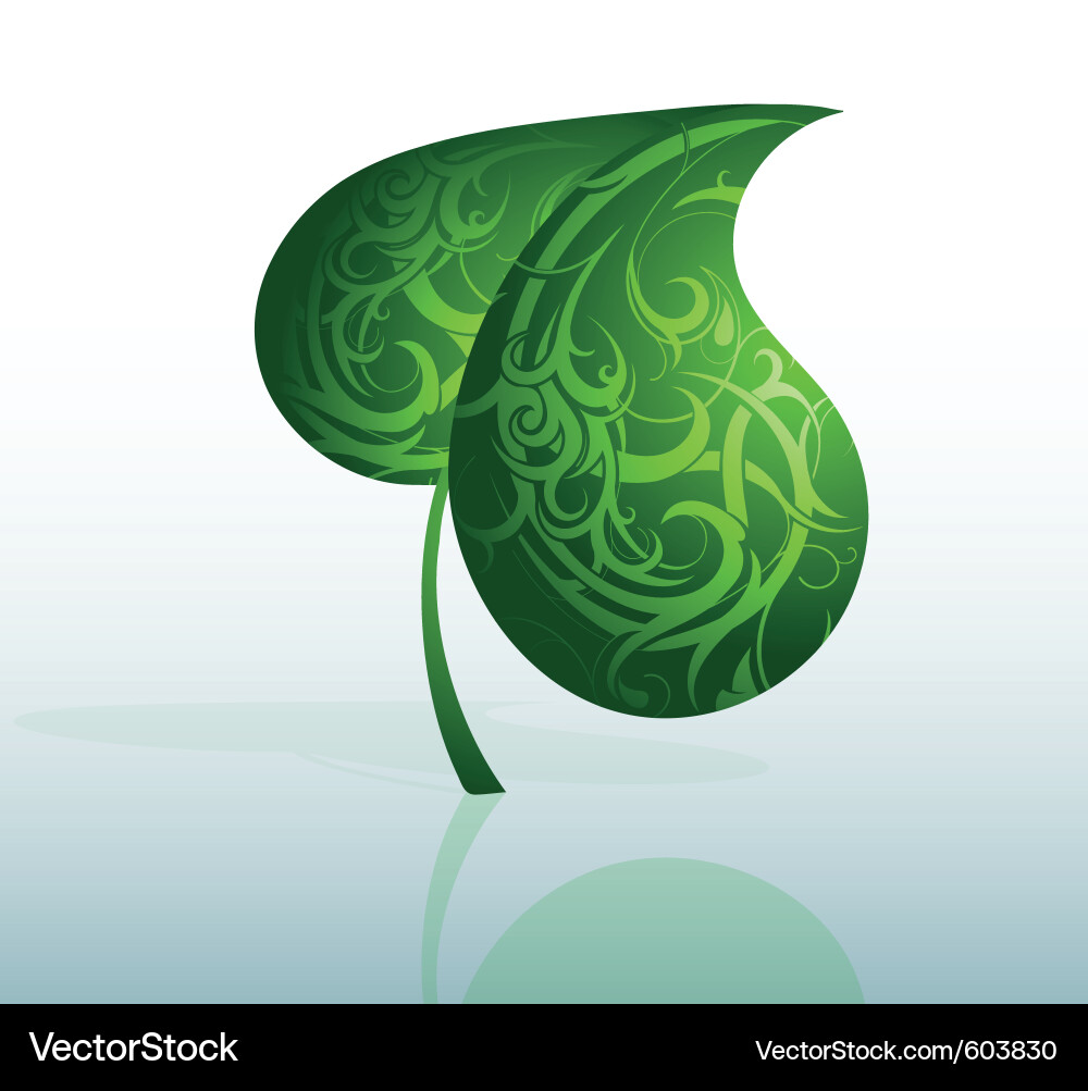 Tattoo leaf Vector Image