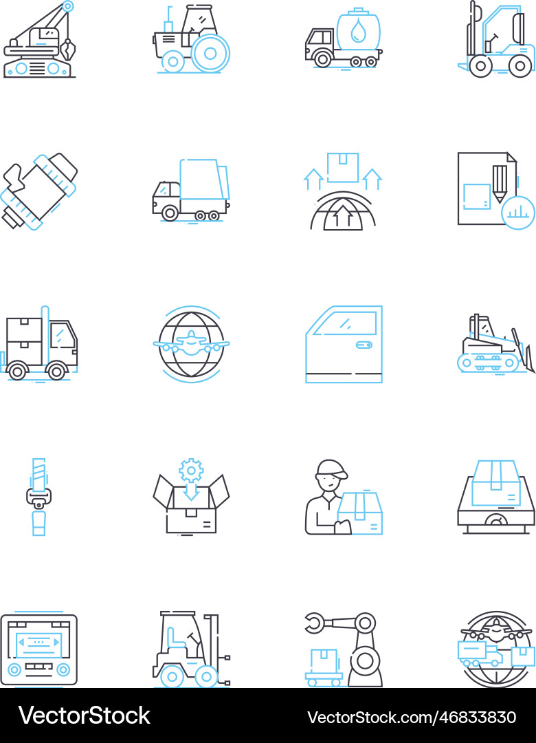 Transit linear icons set commute public Transit linear icons set commute public vector image