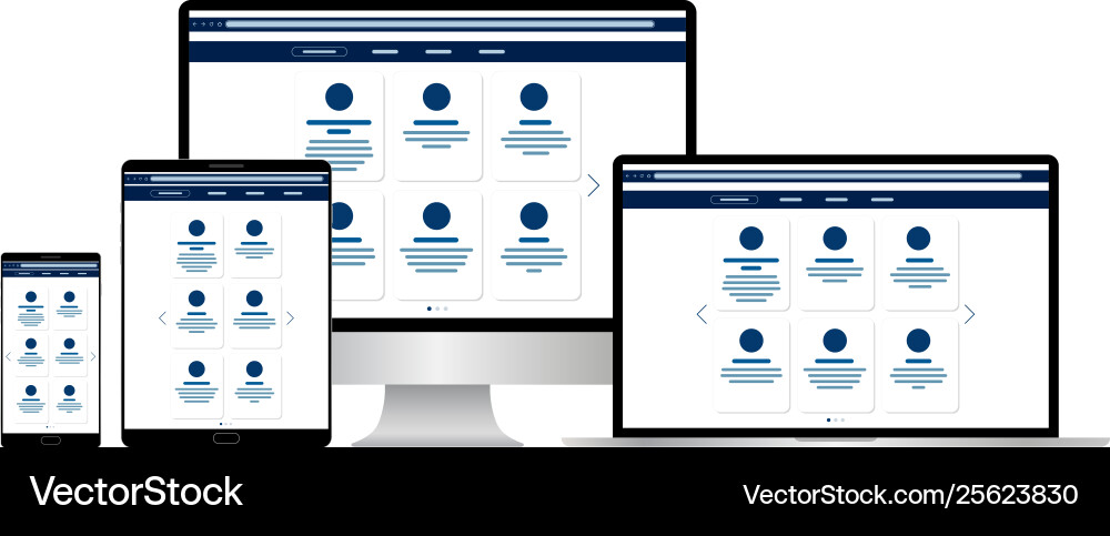 Web design website template for monitor laptop Web design website template for monitor laptop vector image