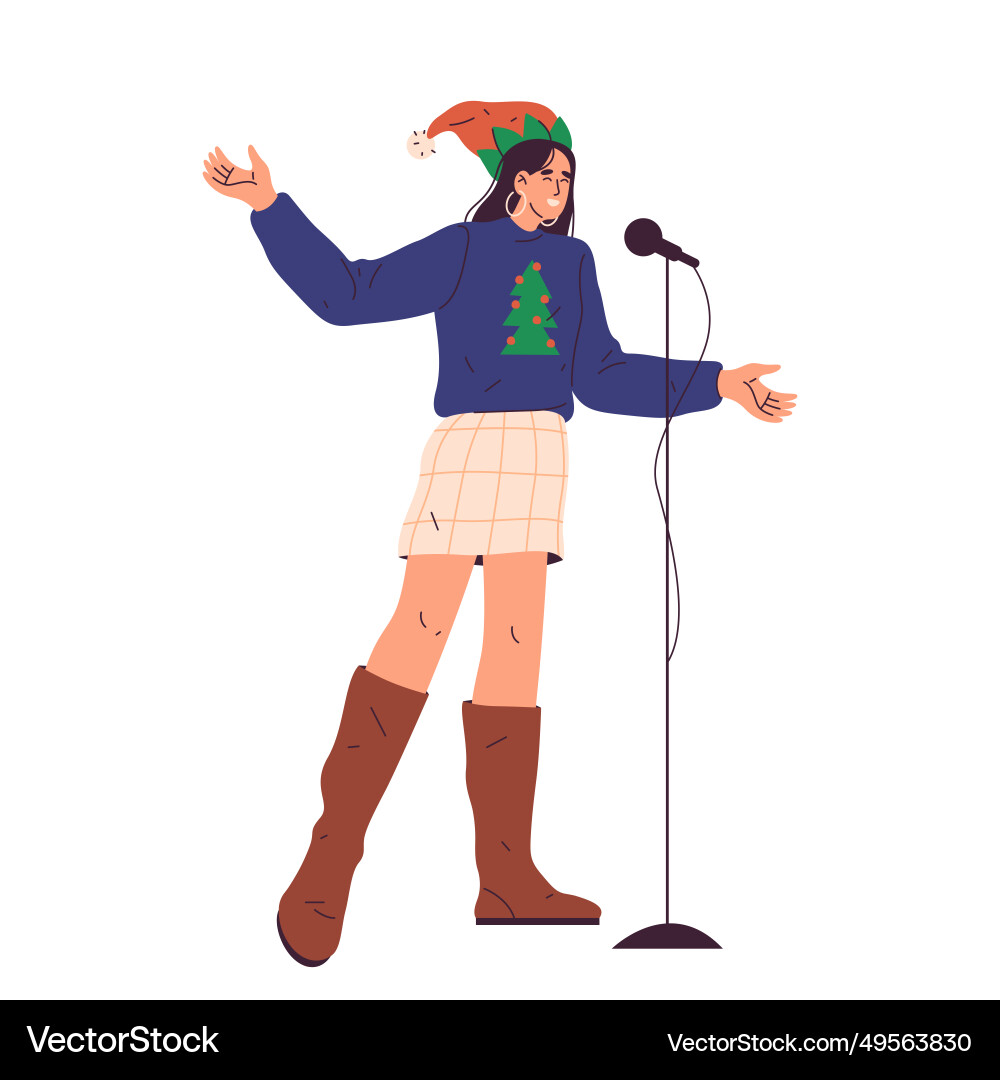 Woman singing song for year Woman singing song for year vector image
