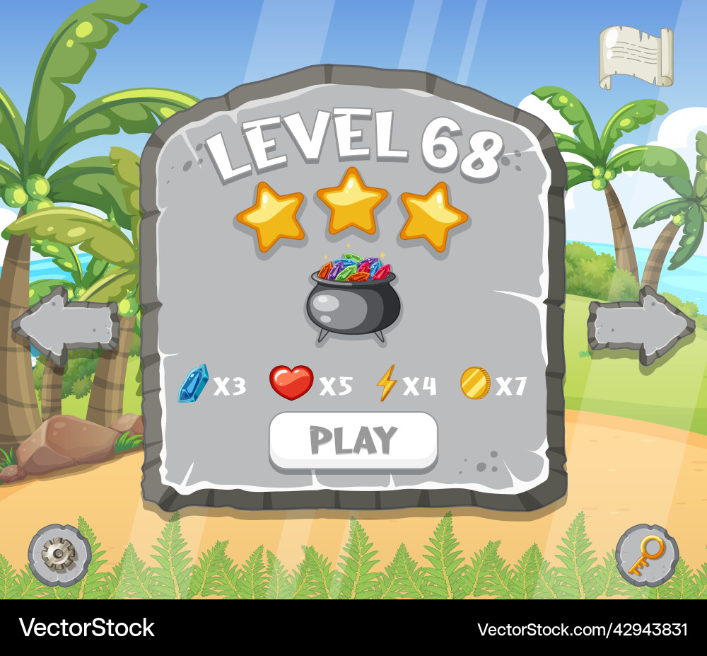 A game background template with elements vector image