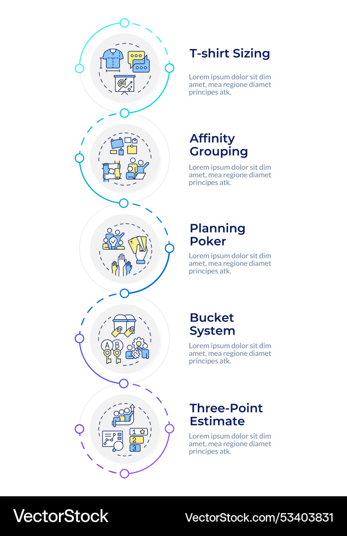 Agile work estimation infographic design template Agile work estimation infographic design template vector image