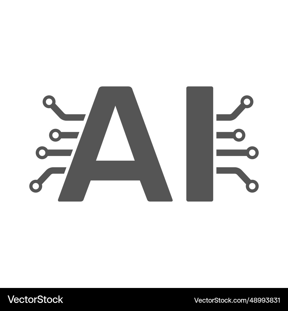 Artificial intelligence ai and circuit board Artificial intelligence ai and circuit board Vector Image