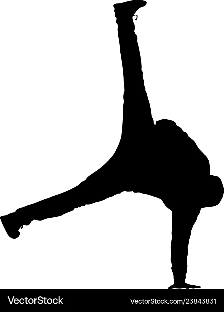 Black silhouettes breakdancer on a white Black silhouettes breakdancer on a white vector image