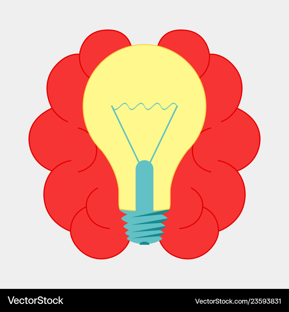 Brain with lightbulb idea brainstorm icon design Brain with lightbulb idea brainstorm icon design vector image