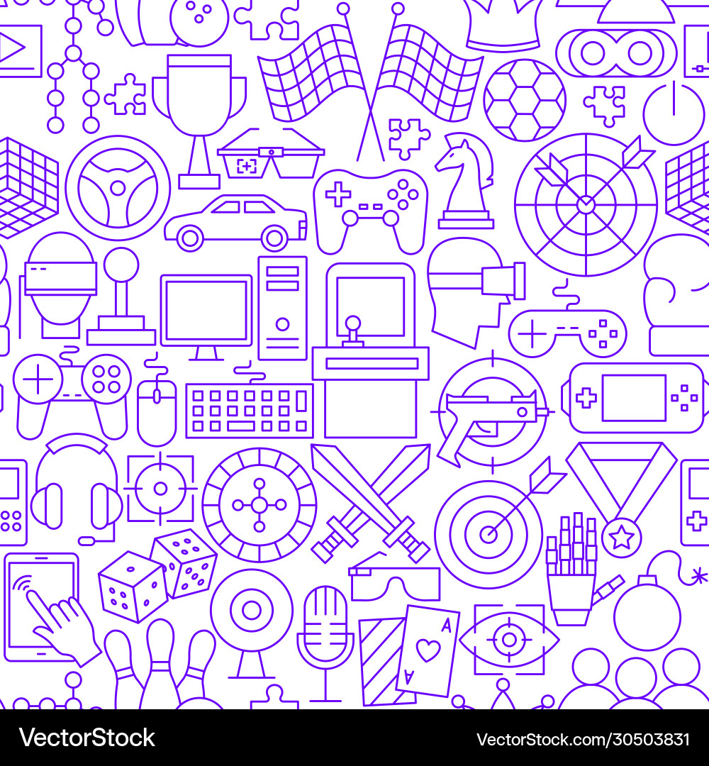 Cyber Game Pattern - Seamless vector image
