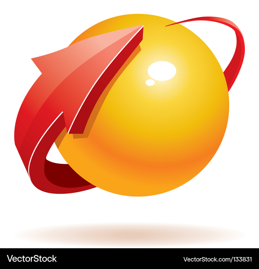 Dynamic 3D Sphere with Arrow Vector Image