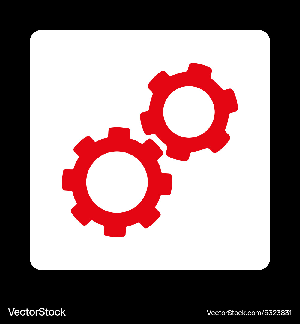 Gears icon from commerce buttons overcolor set vector image