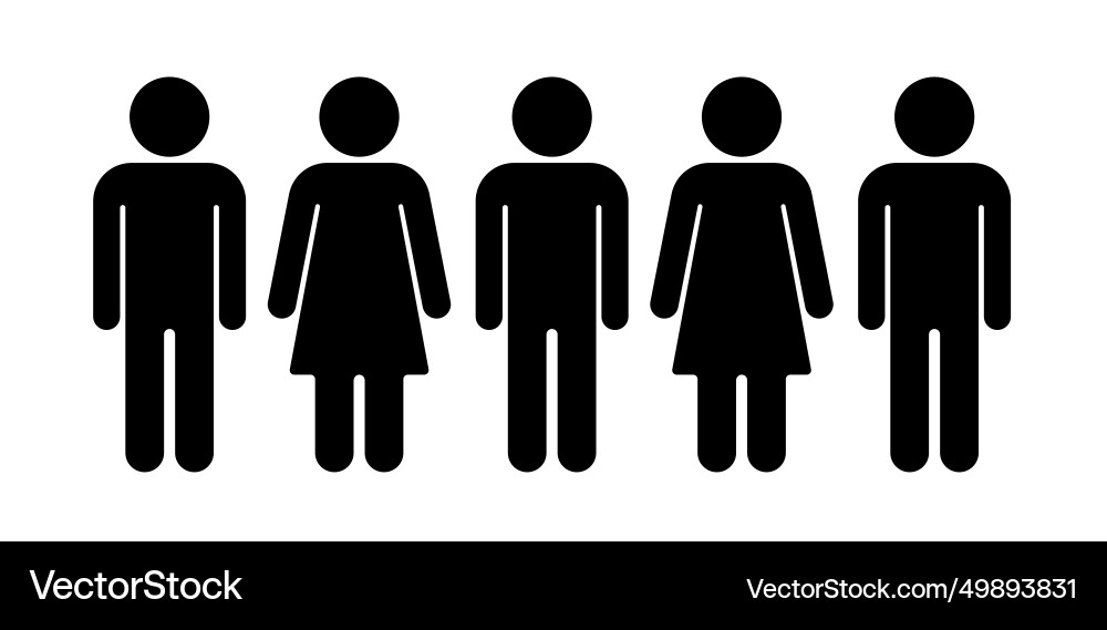 Gruppe Mann Frau sechs Person reihen menschliche Infografik Gruppe Mann Frau sechs Person reihen menschliche Infografik vektorbild