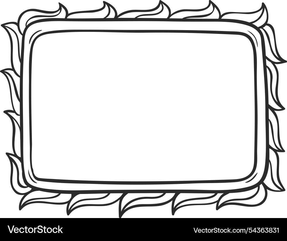 Hand drawn rectangular frame featuring rounded Hand drawn rectangular frame featuring rounded vector image