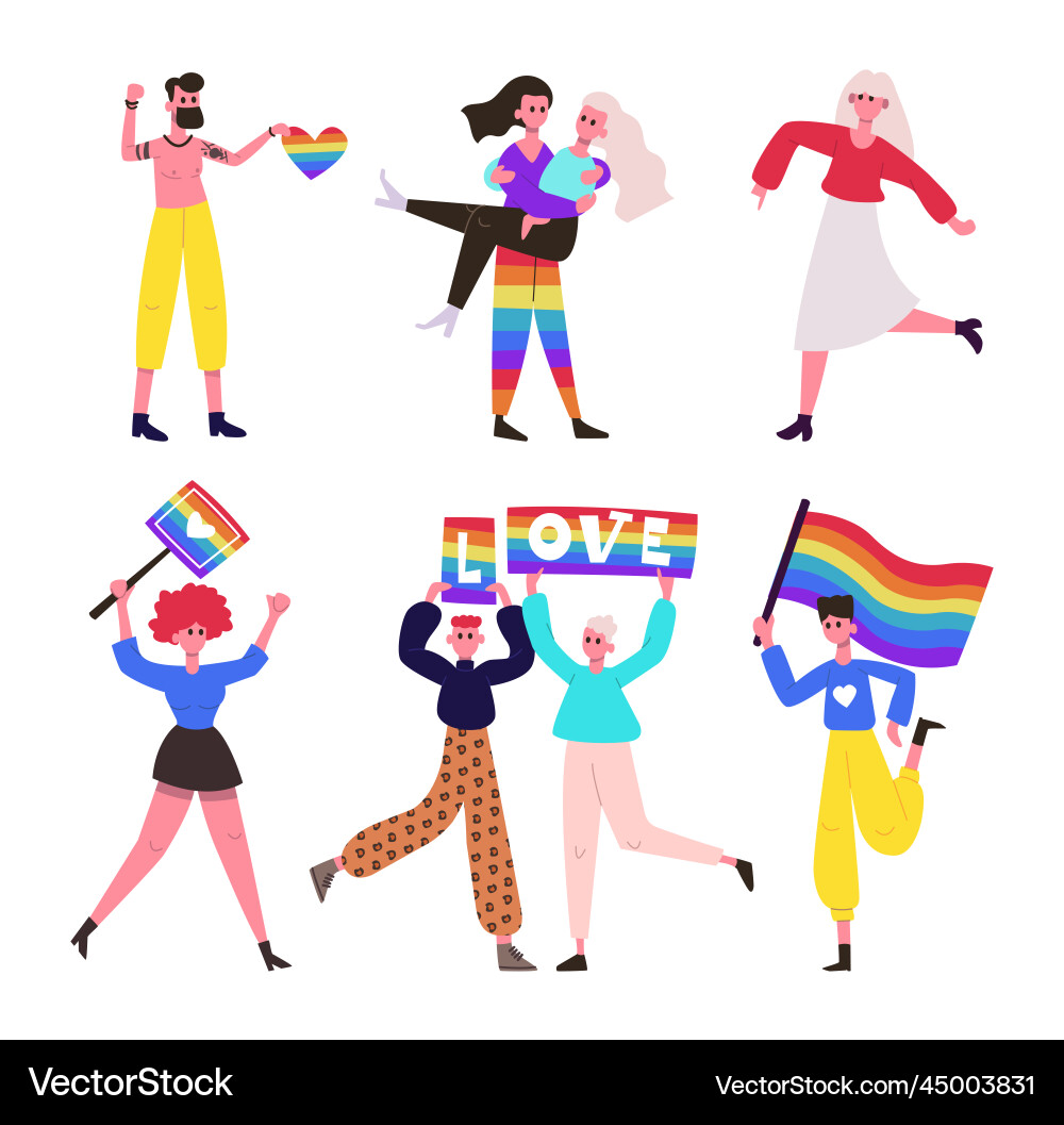 LGBT Pride Parade - Community Support Vector Image